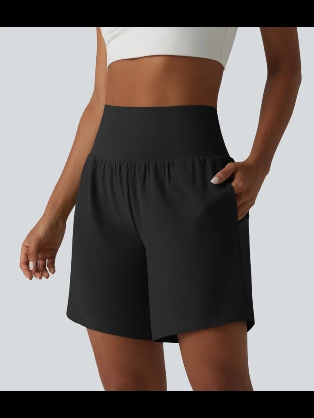 Halara High-Waist Black Women's Active Shorts Size L (Long)